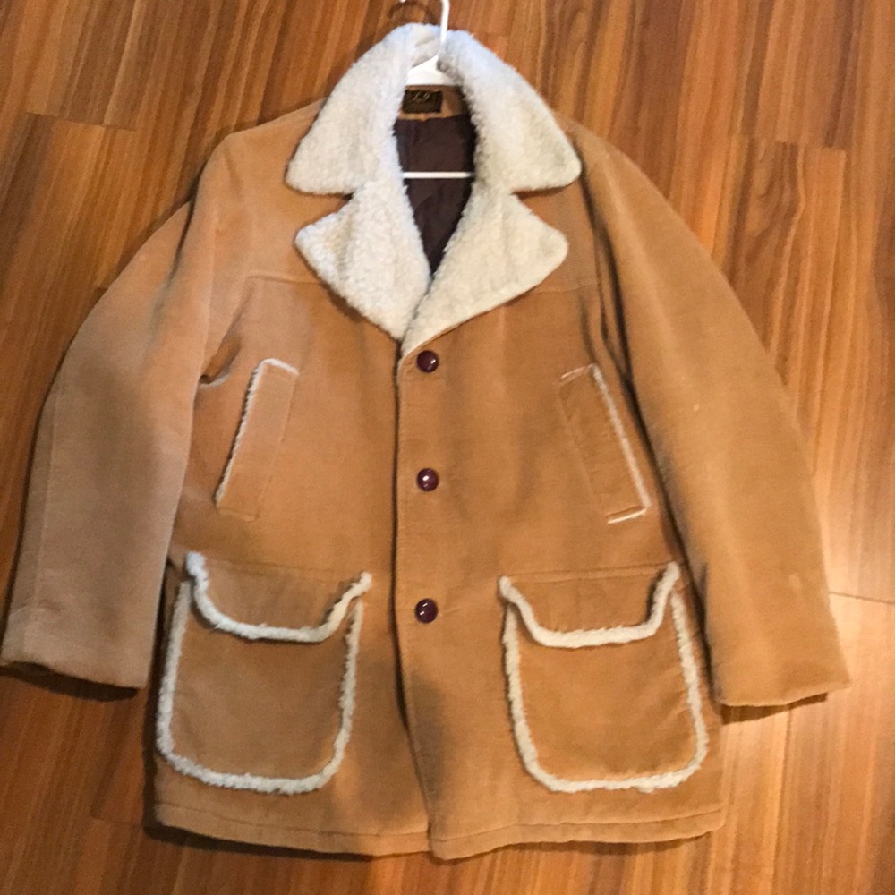 70s corduroy and Sherpa coat